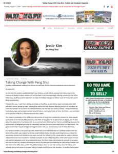 Screenshot of article from Builder & Developer Magazine - Taking Charge with Feng Shui